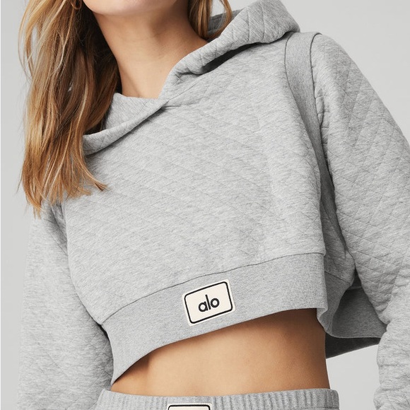 ALO Yoga Tops - Alo Yoga Quilted Cropped Arena Hoodie Size S